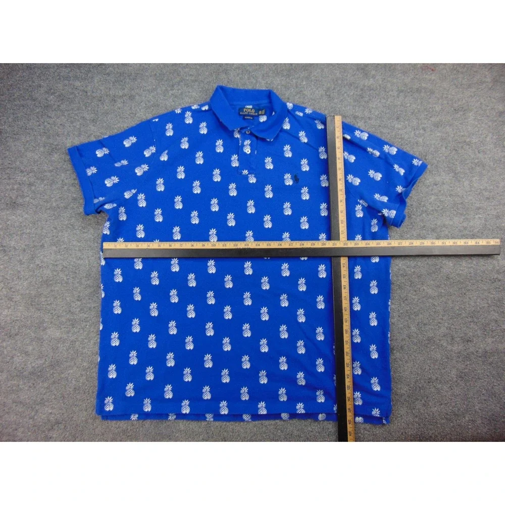 Polo Ralph Lauren Polo Mens 2XL Classic Fit Blue Pineapple Print Tropical Summer